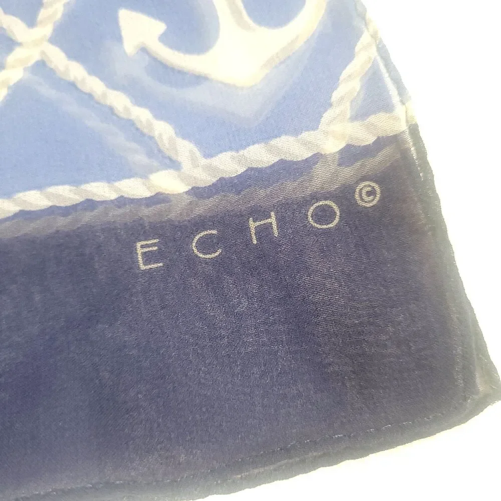 Nautical Silk Anchor Rectangular Scarf Echo 55